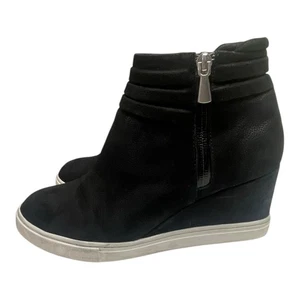 L.Paolo Damenschuhe Größe 8,5 Wildleder Keilabsatz Sneaker Booties seitlicher Reißverschluss Knöchel - Bild 1 von 14