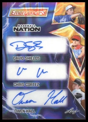 2025 Leaf E3-12 Triple Auto 7/7 Shields/Cortez/Hall 🔥 Blue Shimmer RC SSP - Image 1 of 2