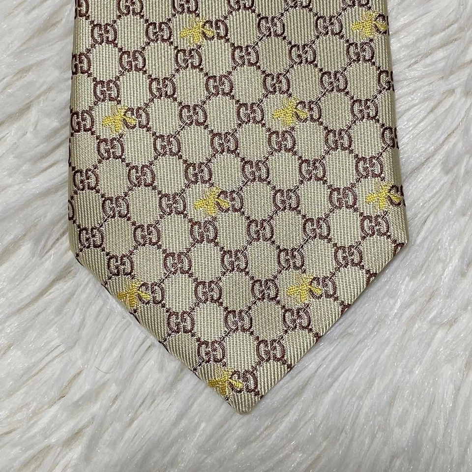 Gucci GG Patrón Pajarita Blanca Boda Espada Grande 7.5cm SS Foto 1 de 4