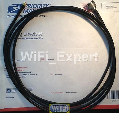RFC400 LOW LOSS FLEX COAX RF CABLE N TYPE MALE FEMALE SMA RP-SMA 20-100 FEET USA - Image 1 of 4