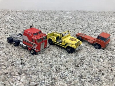 Vintage Set/3 Yatming Kenworth Truck 1404, Jeep w/ Tiger Hood 1608, Semi Truck - Image 1 of 4