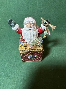 Department 56 Bejeweled Collection Jolly Santa Jeweled Trinket Box. - Picture 1 of 5