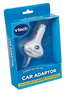 VTECH CAR ADAPTER POWER ON THE GO FOR ALL VTECH DEVICES 12V - WHITE - NEW IN BOX - Picture 1 of 2