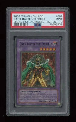 YUGIOH 1st Edition Legacy Darkness DARK BALTER THE TERRIBLE LOD-002 PSA 9 MINT - Image 1 of 2