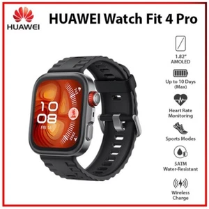 Huawei Watch Fit 4 Pro BLACK 1.82" AMOLED Bluetooth Android iOS Smartwatch - Picture 1 of 6