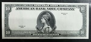 USA 10 Units 1929 SPECIMEN Note ABNC NY  UNC