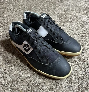 FootJoy GreenJoys Spikeless Golf Shoes Mens 9M Black White 45382 - Picture 1 of 9