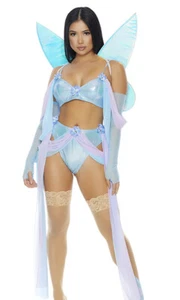 Sexy Forplay Metallic Iridescent Blue Fairy 3pc Costume 550320 - Picture 1 of 4