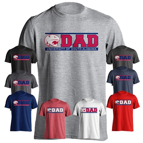 University of South Alabama Jaguars Dad Logo Tee Father Short Sleeve T-Shirt Cover