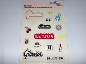GLOSSIER STICKER SHEET COLLECTIBLE DOODLE MAKEUP ART SKIN CARE LIP BALM - Picture 1 of 1