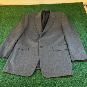 Alan Flusser Herringbone Blazer Sport Coat Lambswool Cashmere Gray Mens 42L - Picture 1 of 16
