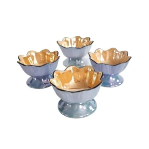 Vintage Japan Glanzgeschirr offen Salzkeller Dip Eierbecher 4er Set irisierendes Porzellan - Bild 1 von 12