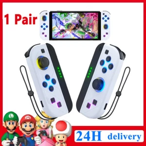 For Nintendo Switch Joy game con Controller Left Right Wireless LED RGB Gamepad - Picture 1 of 9