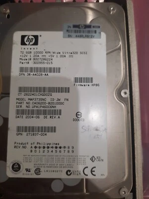 HP MAP3735NJ  BD07286224 73GB 15000U/min 8MB SCSI 80-pin U320 3.5" HARD DRIVE" - Image 1 of 4