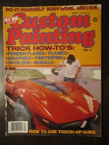 HOT ROD MAGAZINE CUSTOM PAINTING NO. 4 1982 FENDER FLARES FLAMES GRAPHICS MURALS - Picture 1 of 2