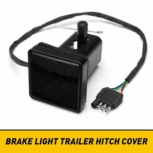 2" Smoked 15-LED Brake Light DRL Trailer Hitch Cover Fit Towing & Hauling - Picture 1 of 14