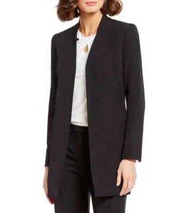 KASPER Stretch Crepe Classic Black Topper Jacket UK12 US8 RRP$119 - Picture 1 of 12