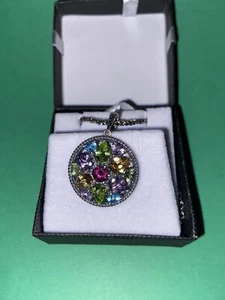 NEW!Multi Color Gems & Sterling Silver Necklace By EFFY - Picture 1 of 3