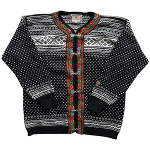Cardigan maglione sci vintage DALE OF NORWAY classico sede 100% lana M - Foto 1 di 9
