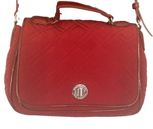 Vera Bradley Crossbody Drehverschluss Tango rot Signatur verstellbarer Riemen Mikrofaser - Bild 1 von 8