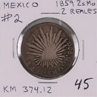 1859 Zs MO Mexico Silver 2 Reals #2
