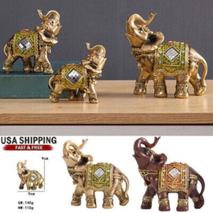 Resin Elephant Ornaments Decor Creative Craft Tabletop Statue Gift Housewarming - Picture 1 of 8