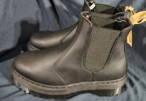 Stivali Dr Martens Vegan 2976 Quad Chelsea neri uomo taglia 10 donna 11 nuovi senza scatola  - Foto 1 di 7