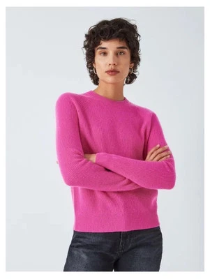 John Lewis 100% Cashmere Jumper Rib Trim Crew Neck Sweater Pink UK 8 /chest 39” - Image 1 of 4