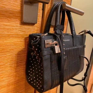 Zadig & Voltaire Bolso Tachonado Negro Mujer Bolso de Mano Monedero Asa De Japón - Imagen 1 de 10