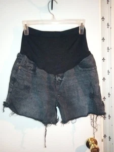 Old Navy Maternity Shorts Womens 8 OG Straight Full Panel Shorts Black Jean - Picture 1 of 11