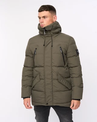 Men's Crosshatch Kaptoore Jacket in Green Padded Jacket - Image 1 of 4