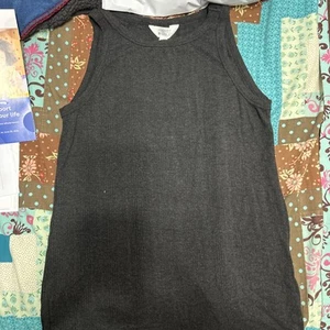 Market & Spruce Black Ribbed Tank Top Size Medium - Picture 1 of 6