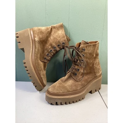 Botas de Combate C La Canadienne Mujer Marrón Gamuza Plataforma 37 6.5 7 Anime Boho Foto 1 de 4