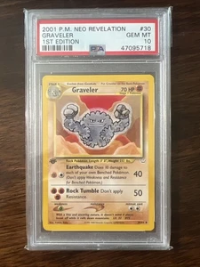 Pokemon PSA 10 1st Edition Neo Revelation Graveler - Picture 1 of 2