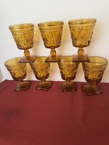 Indiana Glas Vintage Colony Park Lane Bernstein Kelche Set von sechs EUC - Bild 1 von 9