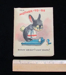 Vintage Multi-Page Fold Out HALLMARK Card Bunny Rabbit Maternity Baby New Mom - Picture 1 of 7