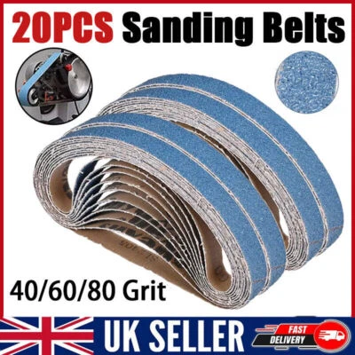 DDDNU168 20Pcs File Sanding Belts- Zirconia- 40/60/80 Grit - 10, 13 & 20mm Sanding Belts