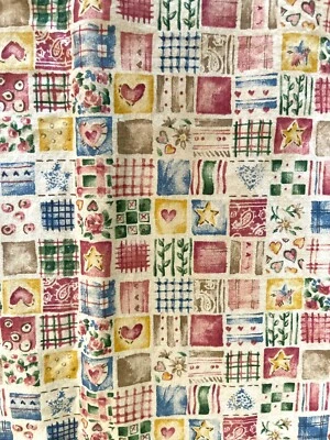 Beloved Bears Marcus Brothers Fabric square print Vintage Quilting HTF 87” X 44” - Image 1 of 4