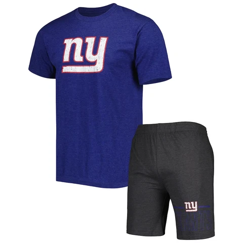 Concepts Sport Men's Royal/Charcoal New York Giants 3XL T-Shirt & Shorts Set Cover
