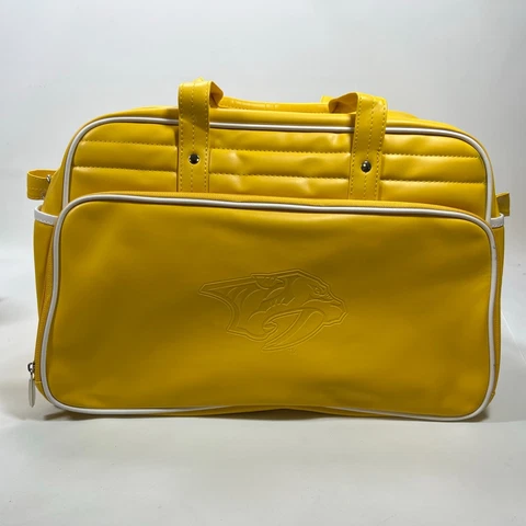 Nashville Predators Imitation Leather Yellow Duffle Bag Hockey NHL Embossed Logo Cover