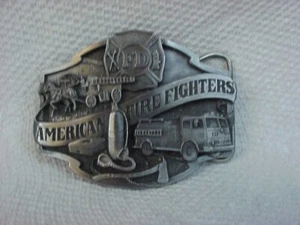 American Firefighters Siskiyou Vintage 1988 Metal Heavy Belt Buckle EXCELLENT - Picture 1 of 2