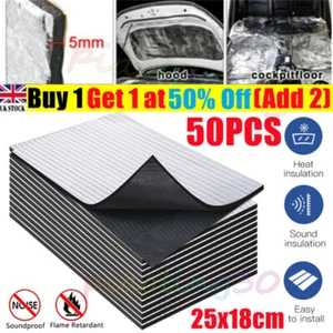 50X Sheets Car Sound Deadening Damping Mat 5mm Van Silent Compact Soundproofing - Picture 1 of 20