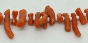 Orange coral vintage Art Deco antique short strand necklace - Picture 1 of 7
