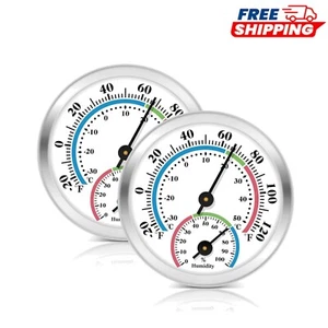 Durable Wall-Mount Indoor Thermometer Hygrometer - 2 Pack for Health Monitoring - Picture 1 of 9