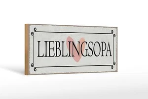Holzschild Hinweis 27x10 cm Lieblingsopa Herz Geschenk Deko Schild wooden sign - Picture 1 of 5