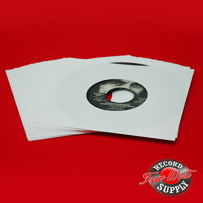 (100) 7  Record Sleeves 45rpm White Paper 20# Acid Free ARCHIVAL • 18.25$