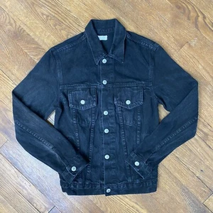 Brandy Melville John Galt Women’s Black Washed Jean Denim Jacket Button Front - Picture 1 of 6