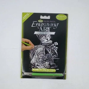 Royal Langnickel Engraving Art Silver Foil Silfmin-102 Tabby Cat & Kitten - Picture 1 of 6