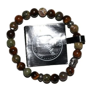 Nuevo brazalete de cuentas de Buda a medida para hombre verde-marrón $35 - Imagen 1 de 4