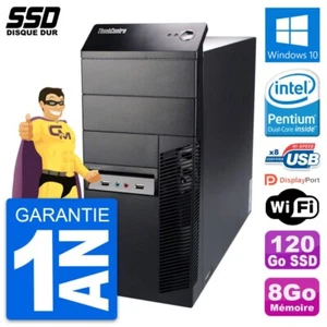PC Tour Lenovo ThinkCentre M91p Intel G630 RAM 8Go SSD 120Go Windows 10 Wifi - Photo 1/3